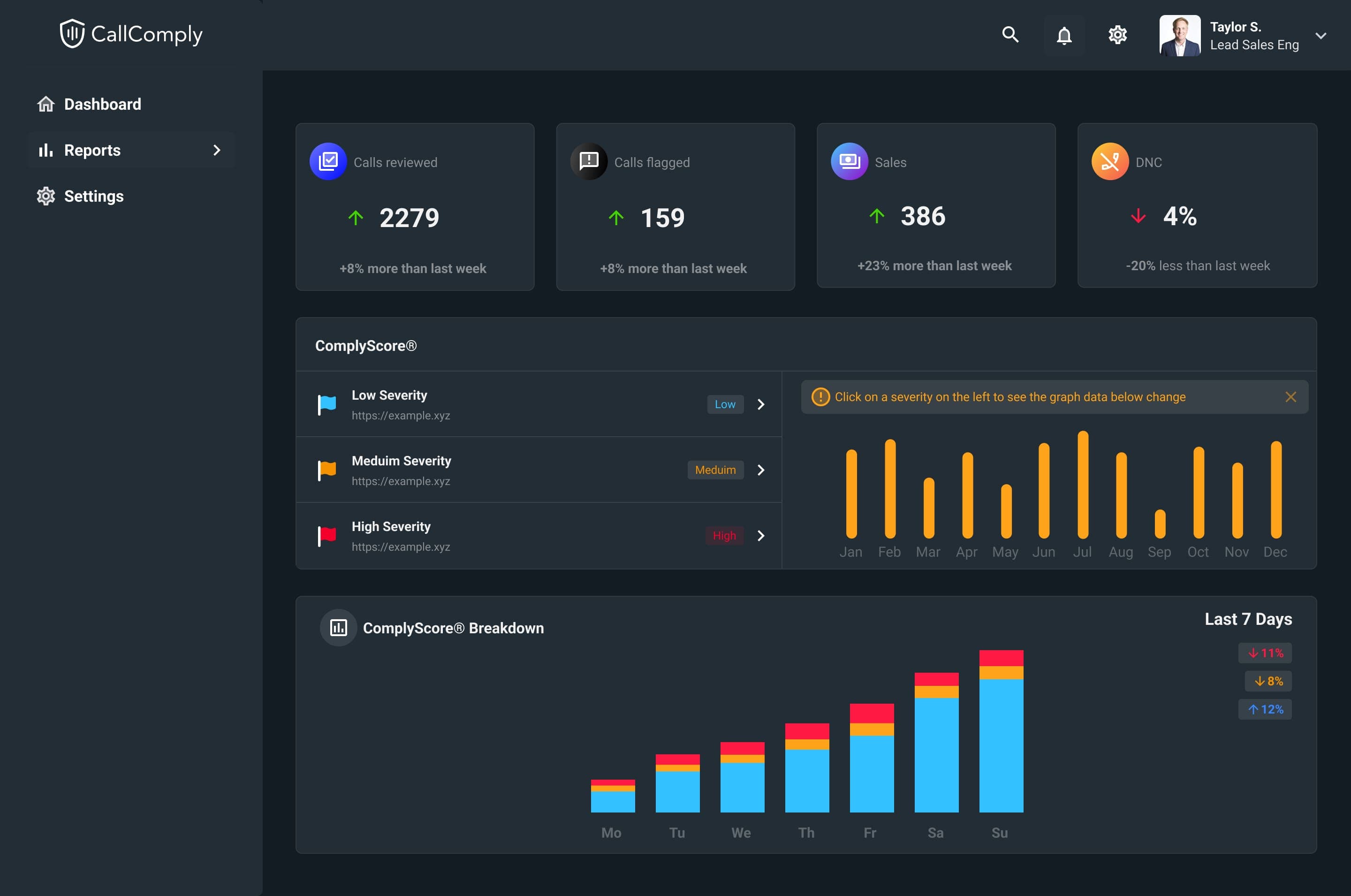 CallComply dashboard